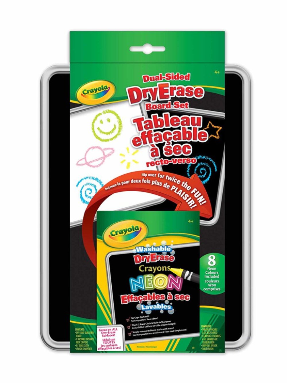 Crayola Dual-Sided Dry Erase Board Set Washable Neon Crayons New Sealed  Age 4+